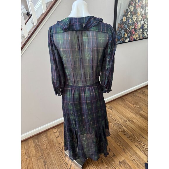 ICONS OBJECTS OF DEVOTION The Flamenco Midi Dress Tartan Plaid Wrap Size XS - Picture 6 of 6